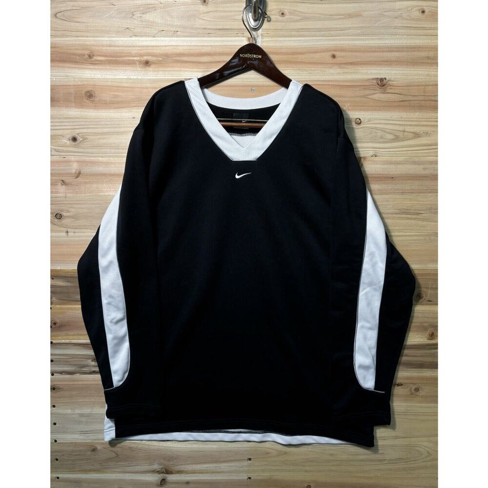 Vintage Nike Center Swoosh Sweatshirt Long Sleeve Hoop Tech Sz XL Y2K Drifit - Picture 1 of 6